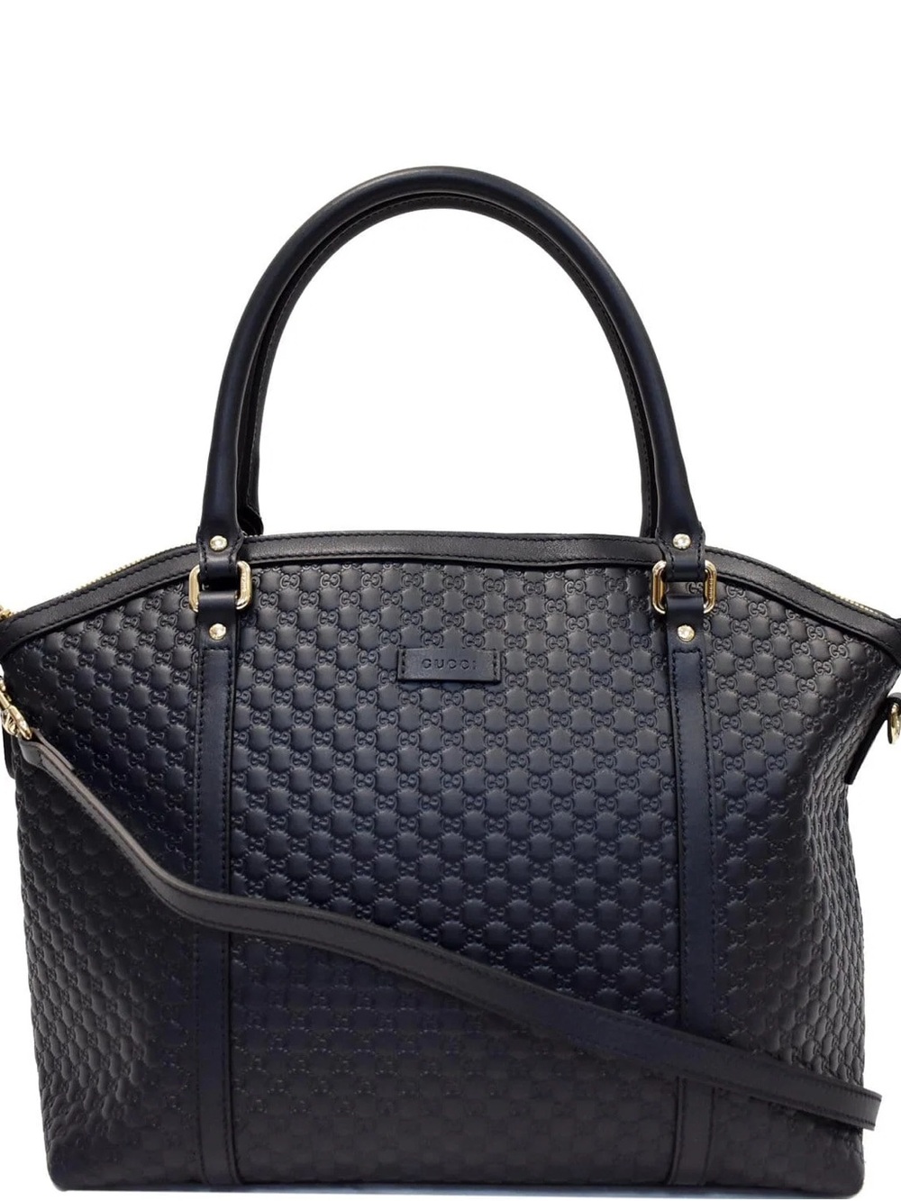 NWT Gucci Black Microguccissima Leather Large Satchel